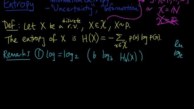 (Info 1.1) Entropy - Definition