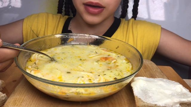 МУКБАНГ КУРИНЫЙ СУП С ЛАПШОЙ | АСМР | MUKBANG | SOUP | AMSR | MUKBANG |