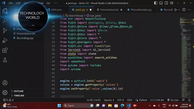 My Advance Jarvis Code Demo #python #codinglife #coding #pythonprogramming #technology #jarvis