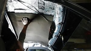 Шумоизоляция потолка и диодная подсветка,на Газ СОБОЛЬ БАРГУЗИН !!!