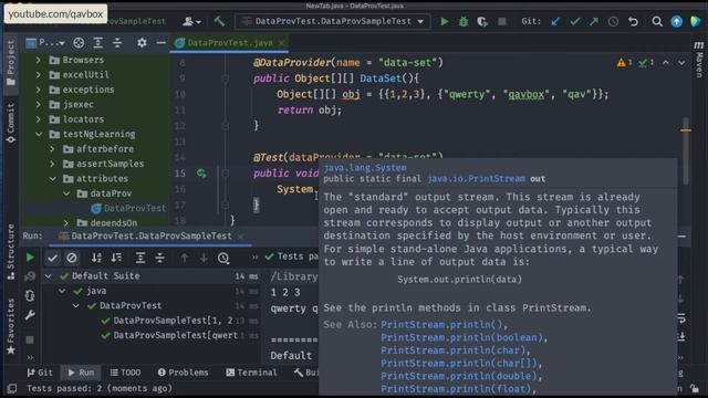 TestNG | dataProvider | from same or different class смотреть онлайн