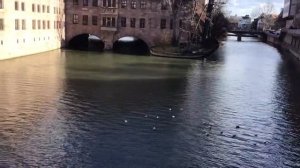 View of Pegnitz River from Museumbrücke, Nuremberg, Germany #nuremberg #germany