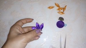 Брошь из атласных лент, канзаши МК.