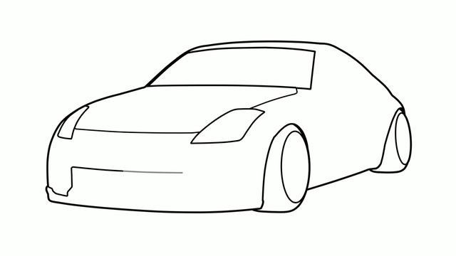How to draw a NISSAN 350Z 2002 / drawing nissan 350 fairlady z nismo 2005 stance car смотреть онлайн