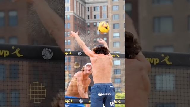 Beach Volleyball Highlights-Jeremy takes one off the dome from Logan