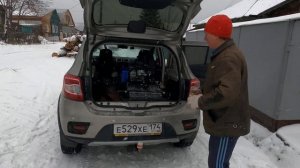 Мотобуксировщик Белка Часть-4  Погрузка, выгрузка в авто хэтчбек.