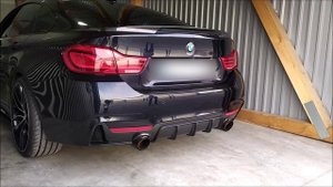 BMW F32 430i Akrapovic Exhaust Stage 1 mit Schubknallen schaltbar