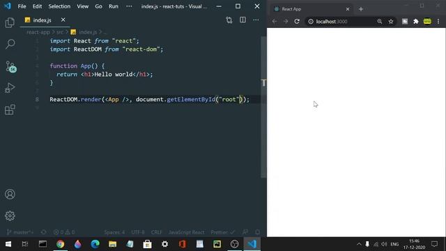 Creating your first component || React tutorial series