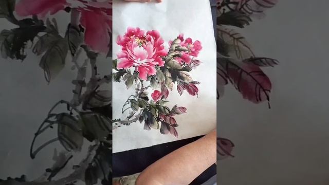 写意牡丹画法_Painting Peony in Freehand