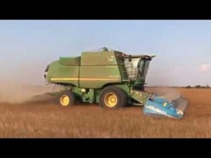 Уборка льна очесывающей жаткой Шелборн