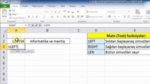 MS Excel proqramının funksiyaları - HESABLAMALAR