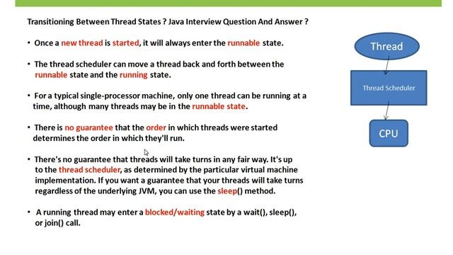 Java Interview Question And Answer Different Types of Threads State Explain Java Interview