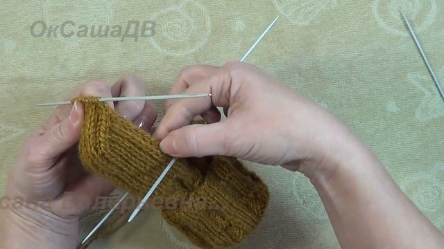 Вязаные мужские носки с косами и усиленной пяткой (42-43р.). Вяжем с Оксаной Валерьевной.