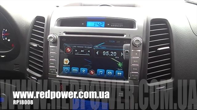 Hyundai Santa Fe 2012. Redpower 18008. Android магнитола. смотреть онлайн