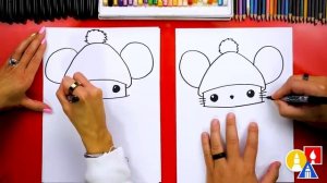 Как нарисовать мышку зимой How To Draw A Cute Winter Mouse