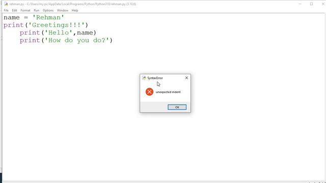 python indentation   How to fix python indentation ERROR    Part  #4