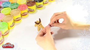 Play-Doh Russia Как слепить Новогоднюю упряжку оленей из пластилина Play-Doh