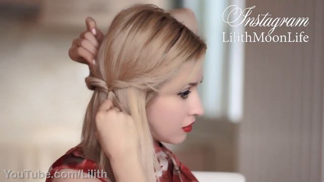 Cute, easy wedding/party hairstyle for medium/long hair tutorial смотреть онлайн