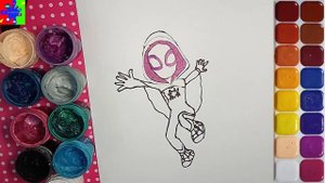 Гвен-паук из мультфильма Паучок и его удивительные друзья(2021). Раскраска для детей