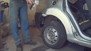 Renault Logan заднее крыло готовим к покраске 4я часть
