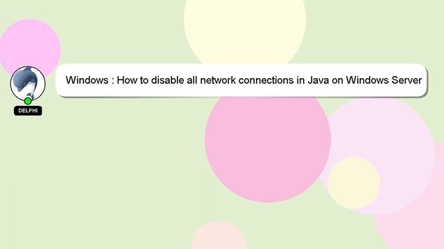 Windows : How to disable all network connections in Java on Windows Server 2008 смотреть онлайн