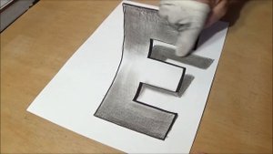 How To Draw 3d Letter E - Easy Trick Art Drawing