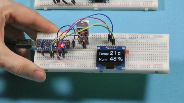 1.3 OLED самый лучший Arduino дисплей 128x64 I2C SH1106 + DHT22 RU