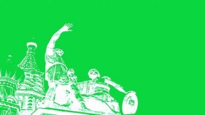 футаж памятник Минину и Пожарскому ( зеленый фон)