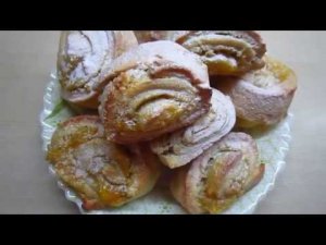 Быстрое печенье к чаю с апельсиновой и яблочной начинкой.