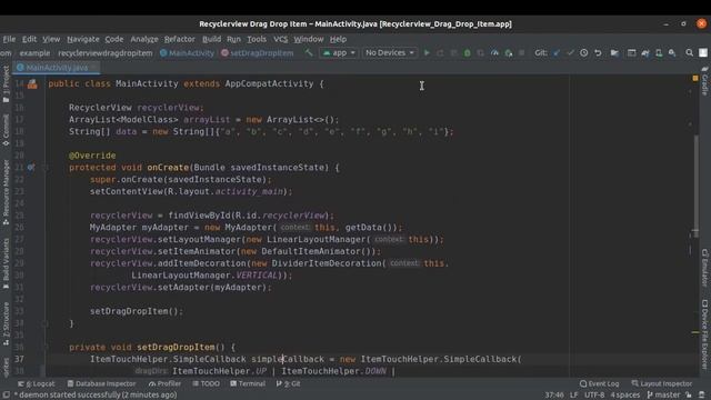 ANDROID - RECYCLERVIEW DRAG DROP ITEM TUTORIAL IN JAVA смотреть онлайн