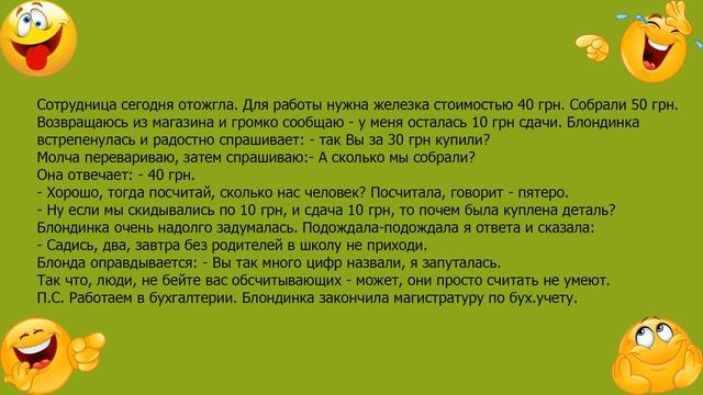 Анекдот про блондинку-бухгалтера смотреть онлайн