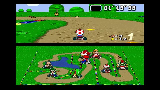 Гонки в мире Марио! Игра "Super Mario Kart" (Super Nintendo). Небольшой обзор игры.
