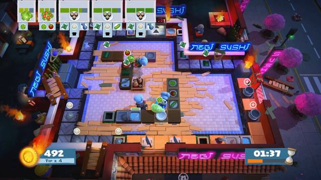 The end of the first world! Overcooked 2 Part 4 смотреть онлайн