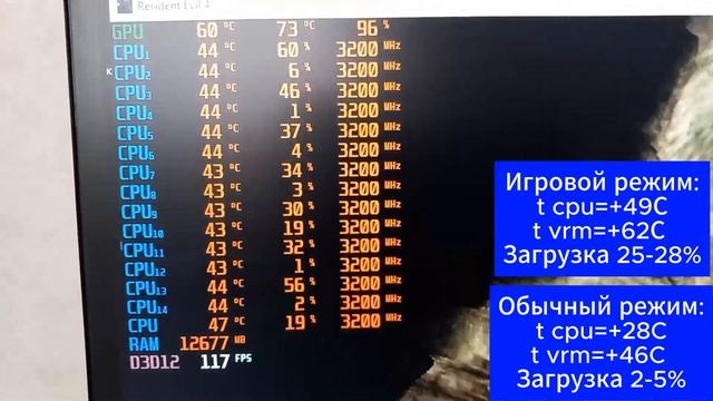 Huananzhi X99 F8 Xeon2690 V4 тест зоны VRM с замером температуры