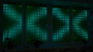 гирлянда на окно. ws2812b и контроллер t-1000s. Вид изнутри.