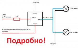 Схема установки противотуманных фар. Как работает реле? ПОДРОБНО!