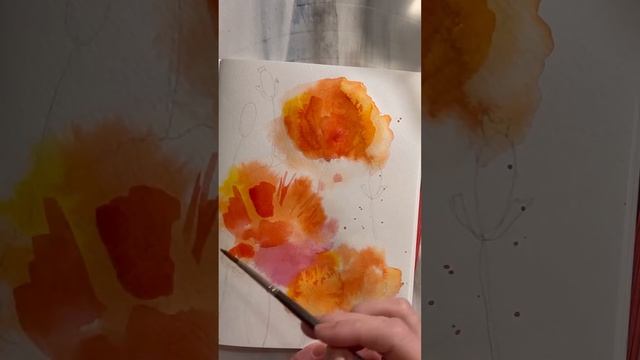 Маки акварелью. Акварельный скетчинг. смотреть онлайн