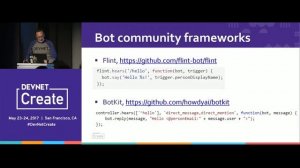 From Zero to Advanced Chat Bots – Stève Sfartz (DevNet Create 2017)