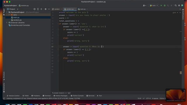 Episode 1: Python quiz game (check description)