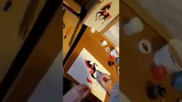 Урок  Городецкая роспись  лошадка