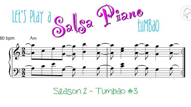 Playalong for "Season 2: Let's Play A Salsa Piano Tumbao #3" 180 bpm смотреть онлайн