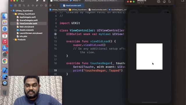 Add touch events on UIView and Detect Tap without using UIButton or Tap gesture Swift 5 Hindi.