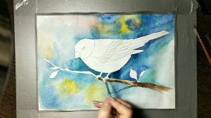 Рисуем птицу акварелью