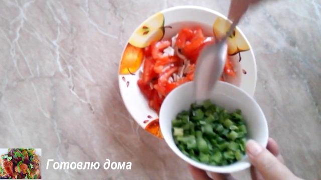 Быстрый и вкусный салат из простых продуктов за 5 минут. Все покрошили и готово!!! смотреть онлайн