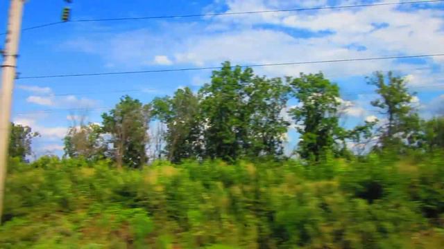 Вид из окна поезда - Природа Воронежской области близ Россоши. Проезд о.п. 794км (Воронежская обл.) смотреть онлайн