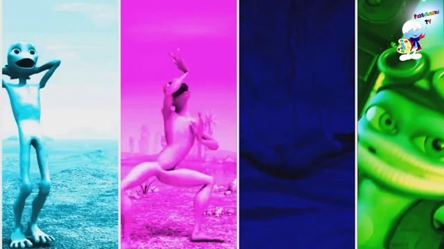 Dame tu Cosita VS Patila VS Крейзи Фрог VS Плохой Саната разноцветный танцевальный Челлендж смотреть онлайн