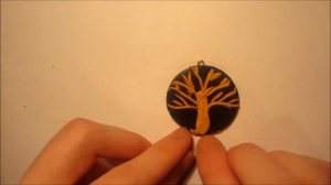 Golden Tree Pendant| Polymer Clay| Золотое древо - кулон| Полимерная глина