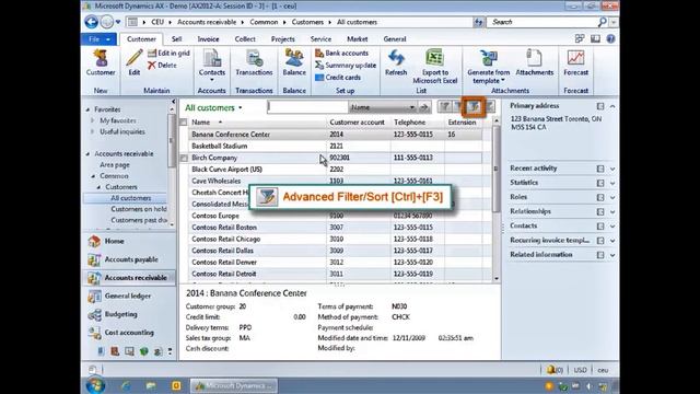 Microsoft Dynamics AX - Filters and Inquiries in Dynamics AX Tutorial