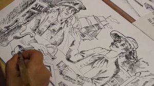 Корабль "Полтава" 1712
Видеоурок «В ГОЛЛАНДИИ» техника-черная тушь, перо