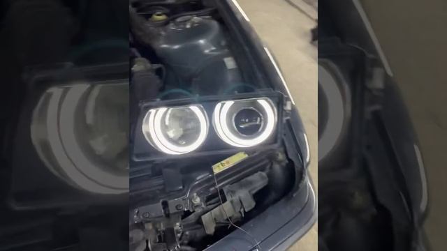 Восстановление фар, установка линз optima, bmw e38, ангельские глазки